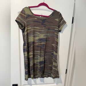 Z Supply Olive Camo Short Sleeve Dress